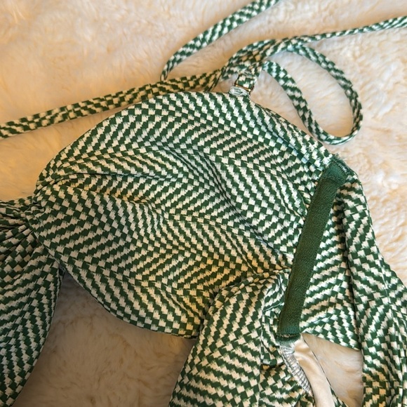 Reiss Nelly Chequered Print Cut-Out Swimsuit Bikini High Leg Size XS / 2 - Picture 5 of 7